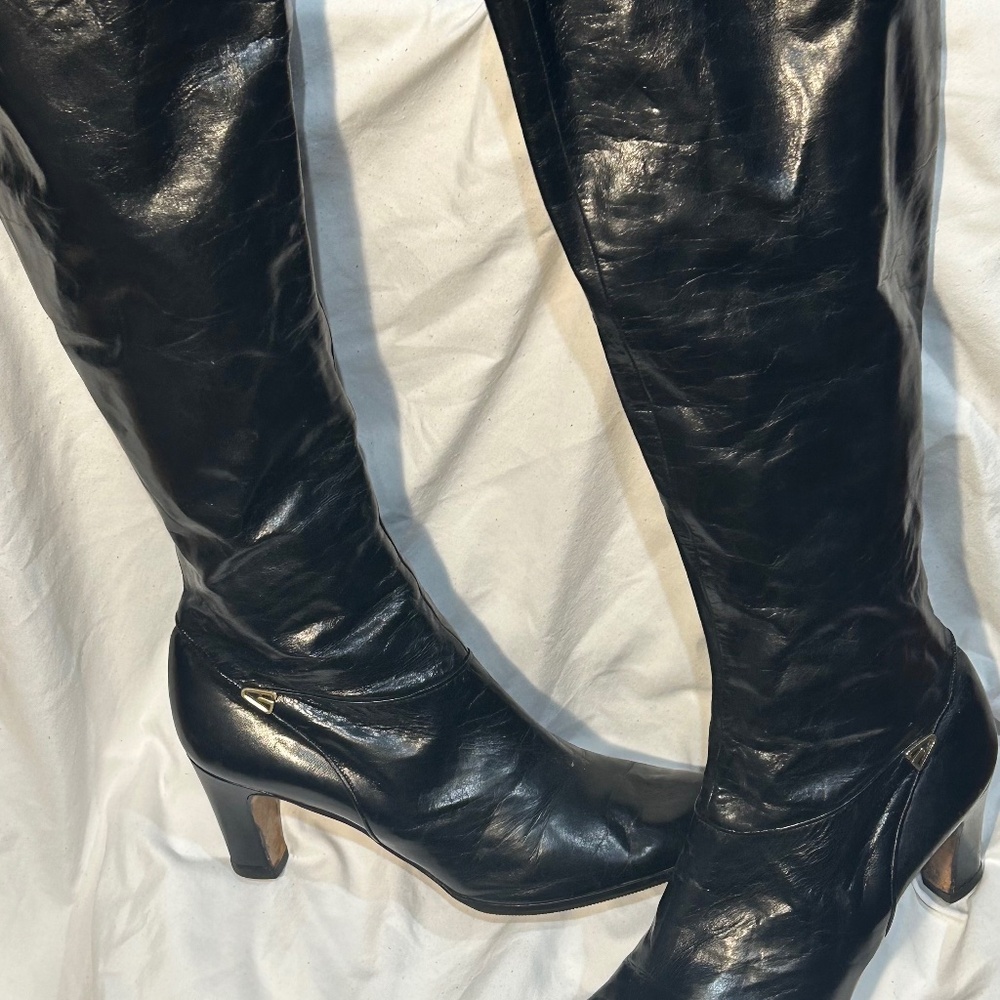 Vero Cuoio, black, genuine Italian leather, high shaft boots